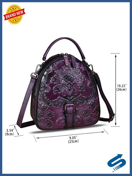 Genuine Leather Backpack Crossbody Shoulder Bag Vintage Rucksack Daypack main image 4